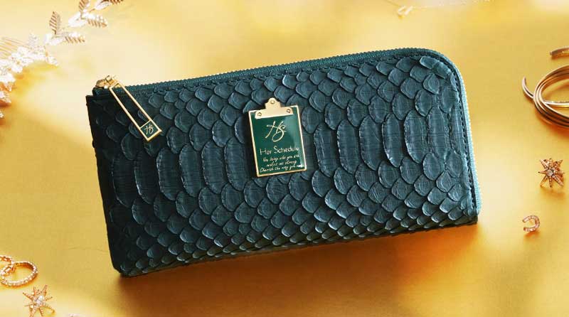 幸運を呼び込む緑のお財布は、ハースケジュールのチェレット ブリッティッシュグリーン＆ゴールド