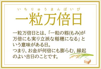 一粒万倍日とは？天赦日と重なる2024年の最強開運日はいつ？｜吉日